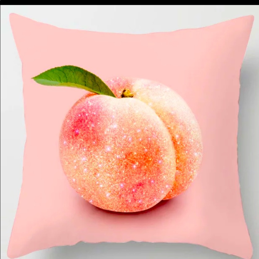 Peach Throw pillow Yak